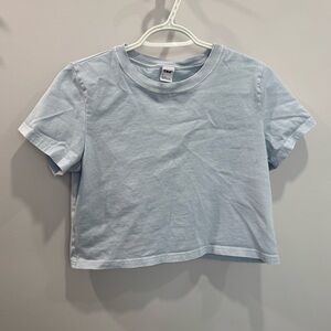 Aritzia TNA light blue cropped cotton T-shirt